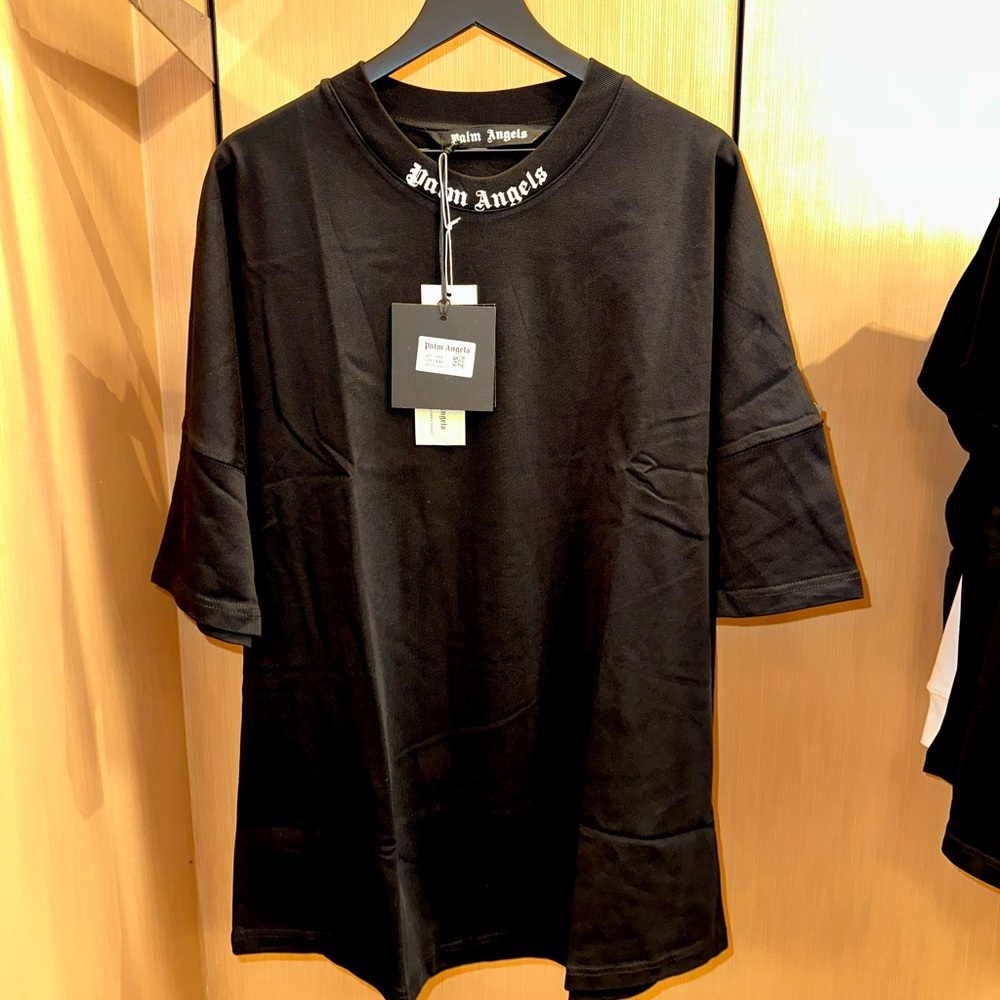 PALM ANGELS CLASSIC LOGO OVER TEE - BLACK/WHITE